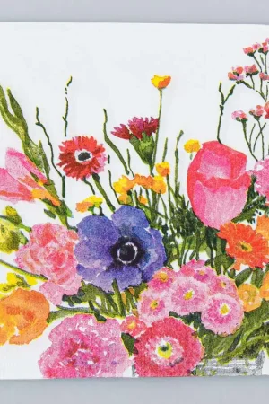Vente Directe Lot de 20 serviettes fleurs carolines